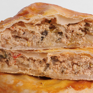 Paquetitos de atún,espinaca, ricota, cebollitas caramelizadas y nueces